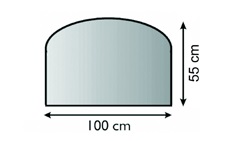 Sklo pod kamna - 3 hrany s fasetou,oblouk 100 × 55 cm/ 6mm